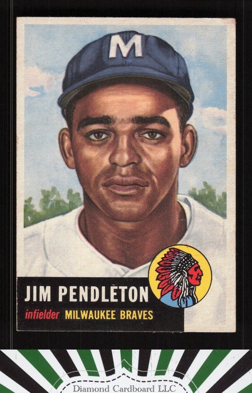 1953 Topps #185 Jim Pendleton VG [CENTERED] b, front