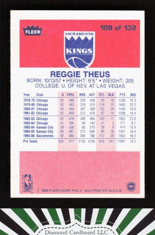 1986-87 Fleer #108 Reggie Theus NM, back
