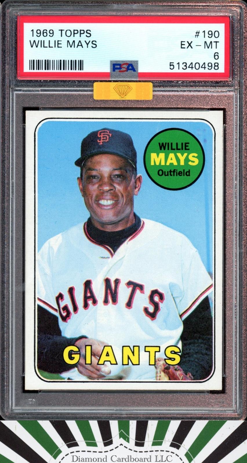 1969 Topps #190 Willie Mays PSA 6 - MBA GOLD - PWCC-E, front