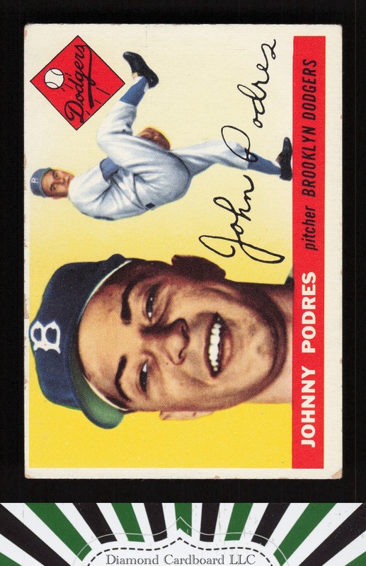 1955 Topps #25 Johnny Podres VG b, front