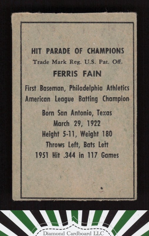 1952 Berk Ross # Ferris Fain VGEX b, back