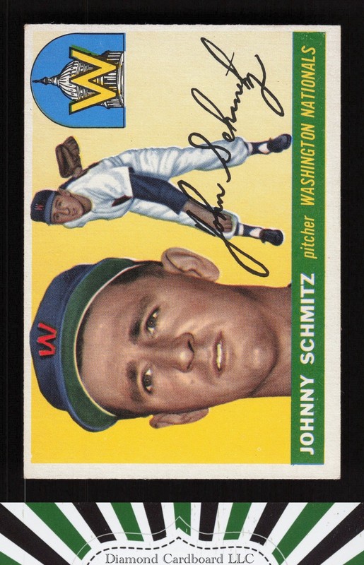 1955 Topps #159 Johnny Schmitz VGEX+ b, front