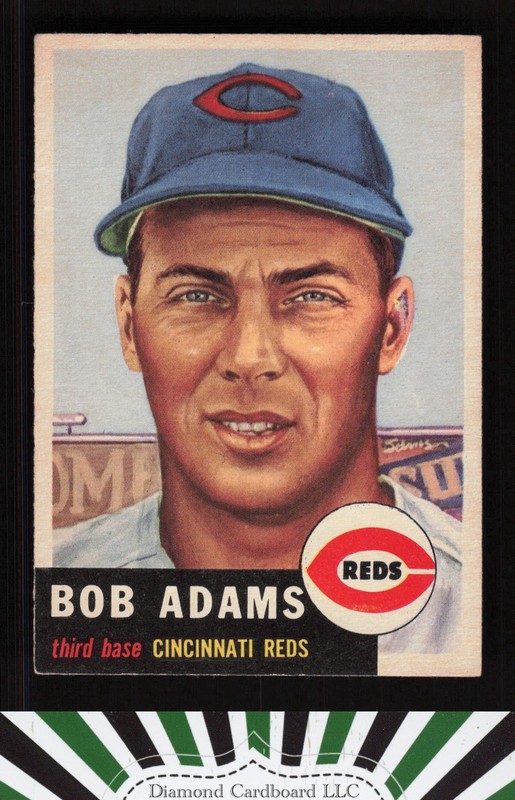 1953 Topps #152 Bobby Adams : Bio uses white text EX+ [CENTERED] f, front