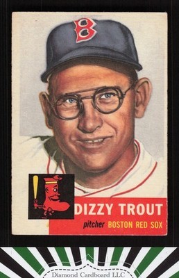 1953 Topps #169 Dizzy Trout VG d, front