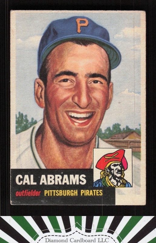 1953 Topps #98 Cal Abrams : Bio uses black text VG d, front