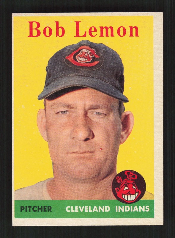 1958 Topps #2 Bob Lemon White Letters VGEX c, front