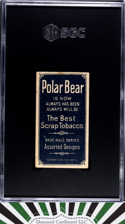 1909-11 T206 Polar Bear Frank Chance Yellow Portrait SGC 3, back