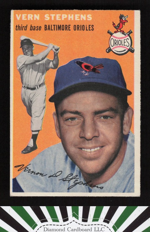 1954 Topps #54 Vern Stephens VGEX+ b, front