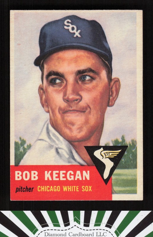 1953 Topps #196 Bob Keegan EX d, front