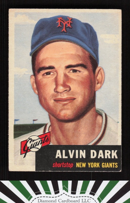 1953 Topps #109 Alvin Dark : Bio uses black text VGEX+ g, front
