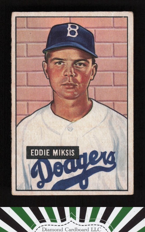 1951 Bowman #117 Eddie Miksis VG+, front