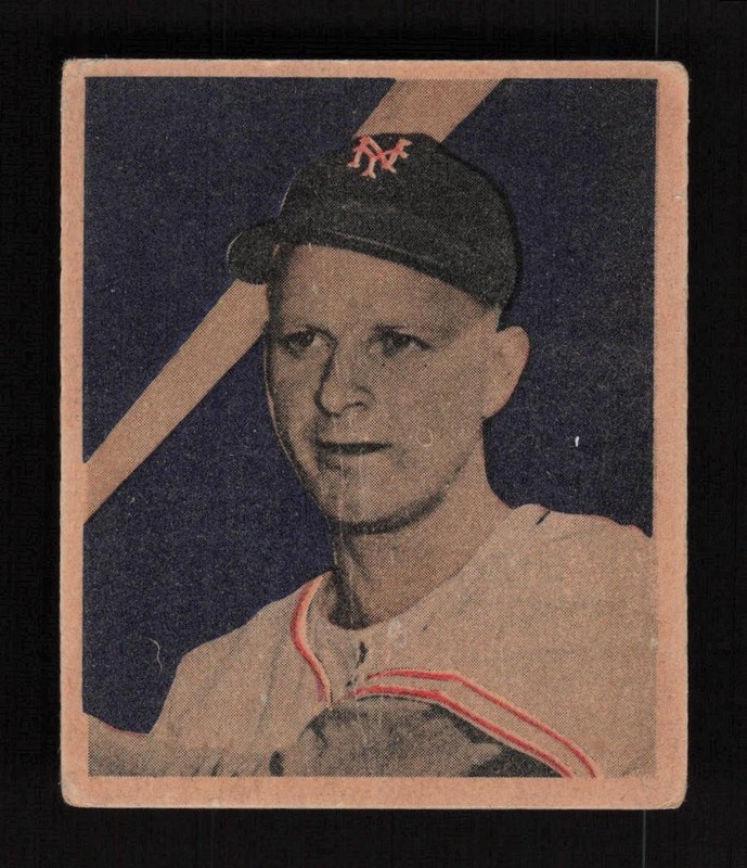 1949 Bowman #2 Carroll "Whitey" Lockman GD, front