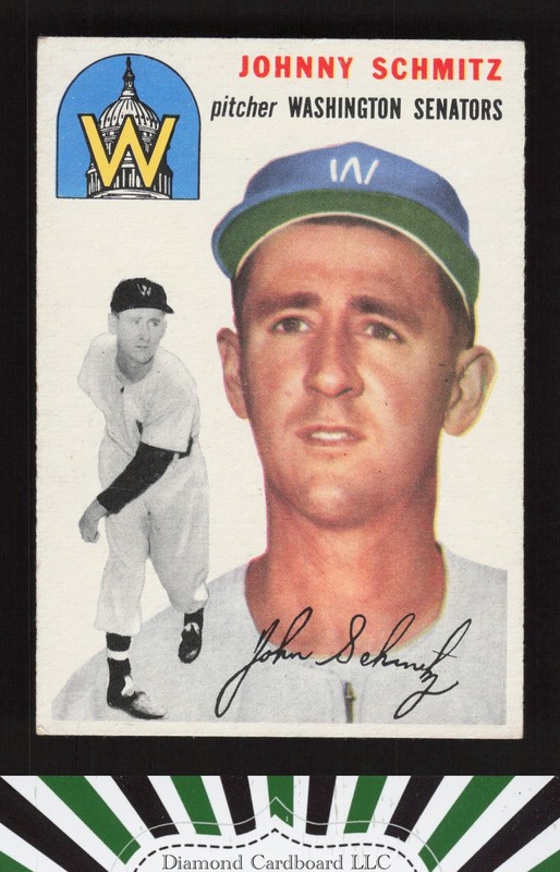 1954 Topps #33 Johnny Schmitz VGEX+ [CENTERED] c, front