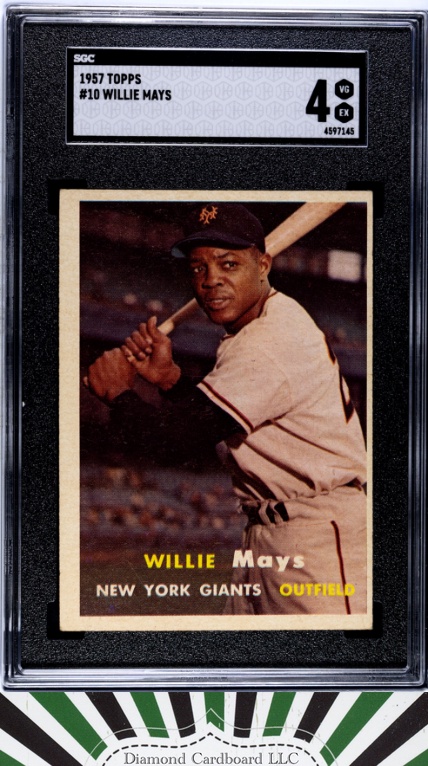 1957 Topps #10 Willie Mays SGC 4, front