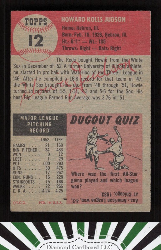 1953 Topps #12 Howie Judson NM i, back