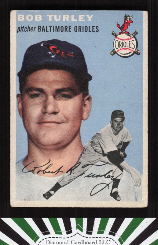 1954 Topps #85 Bob Turley VG d, front