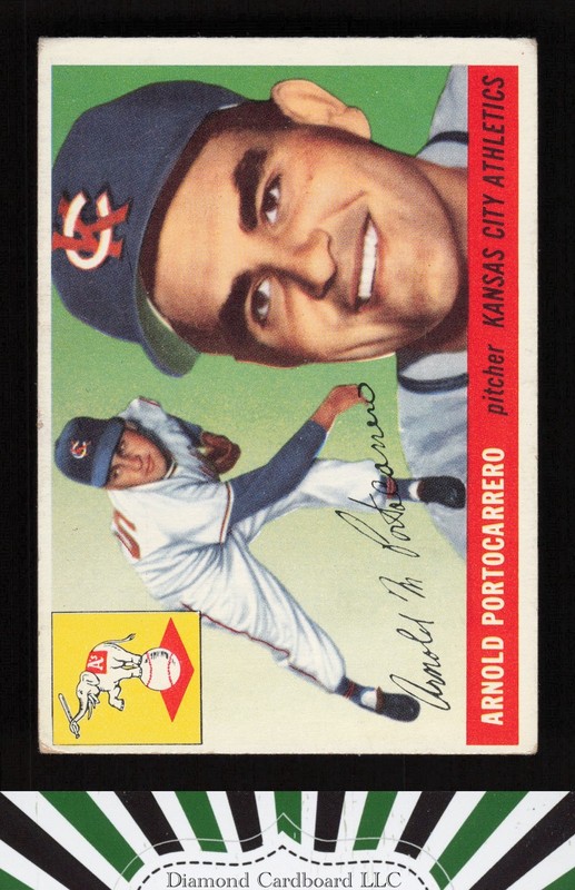 1955 Topps #77 Arnold Portocarrero VGEX d, front