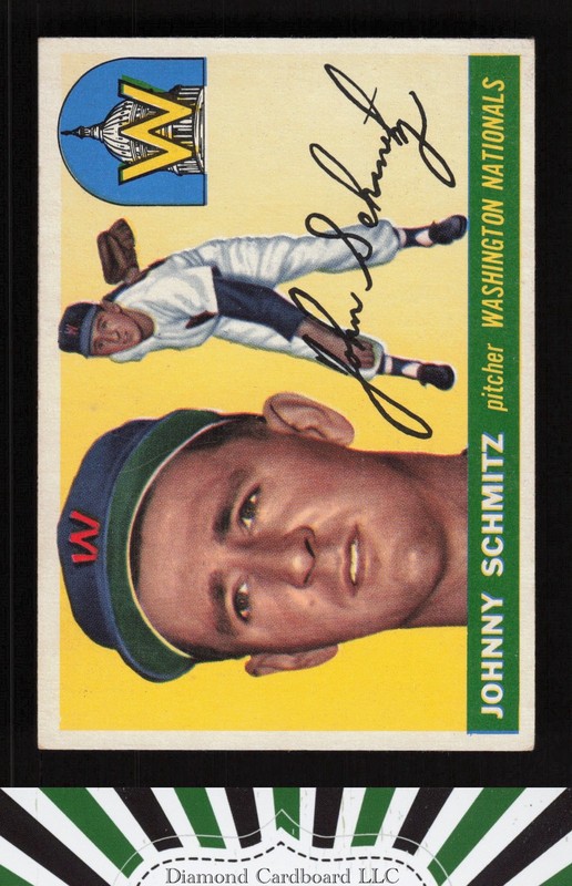 1955 Topps #159 Johnny Schmitz EX+ d, front