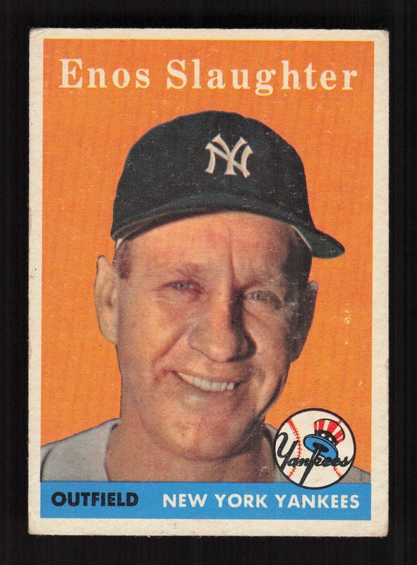 1958 Topps #142 Enos Slaughter VG+ d, front