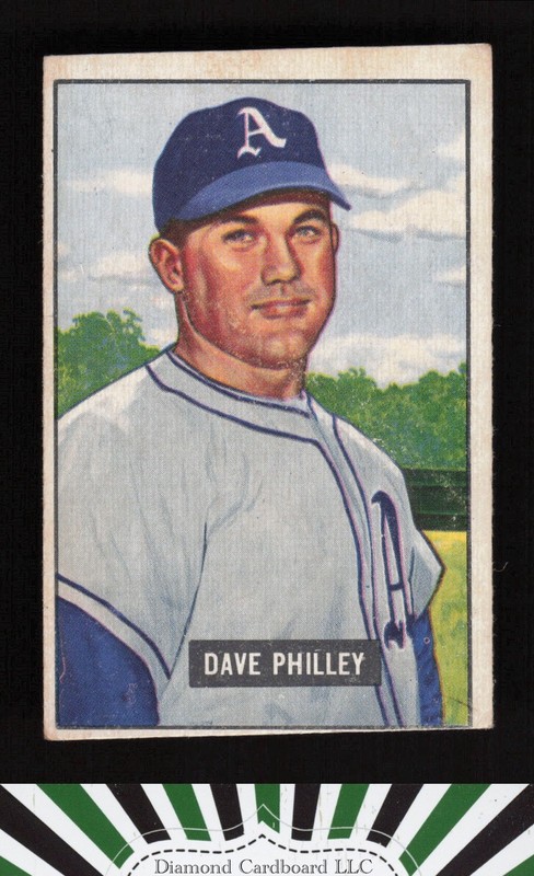 1951 Bowman #297 Dave Philley VG (MISCUT), front