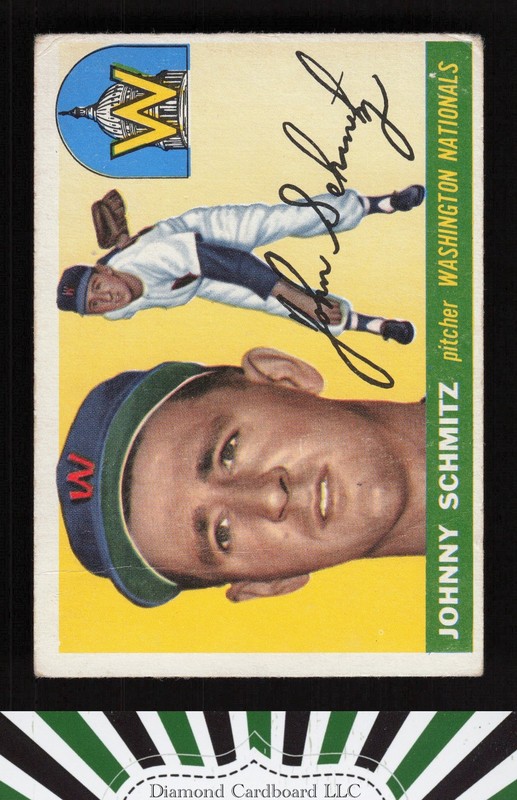 1955 Topps #159 Johnny Schmitz GD e, front