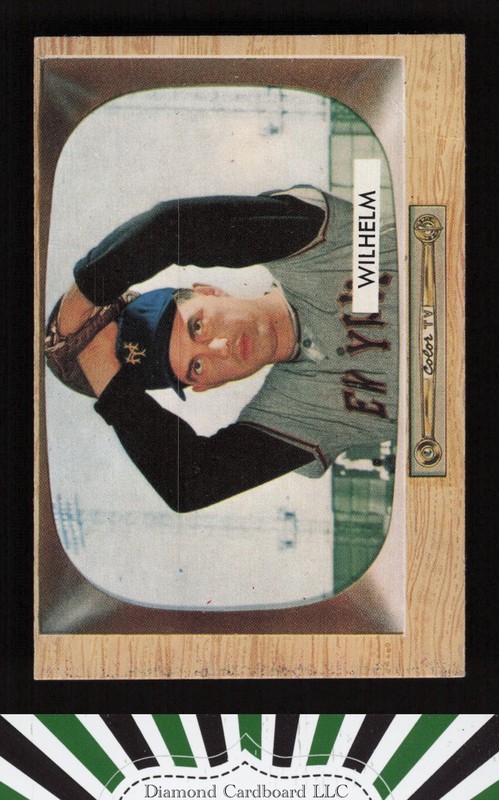 1955 Bowman #1 Hoyt Wilhelm VG (but measures 1/8" short) a, front