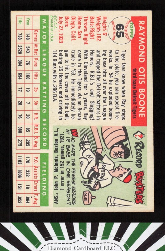 1955 Topps #65 Ray Boone EX j, back