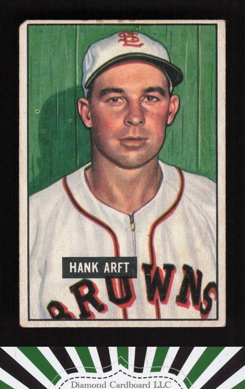 1951 Bowman #173 Hank Arft VG (Stain), front