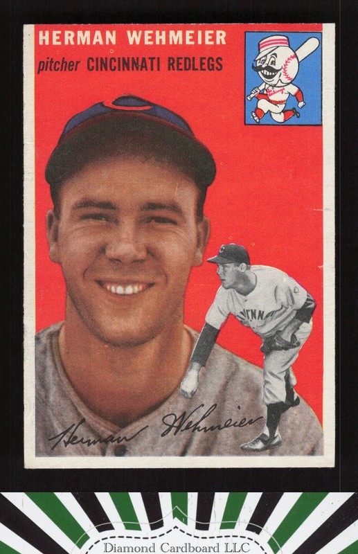 1954 Topps #162 Herman Wehmeier VG [DEAD CENTERED] d, front