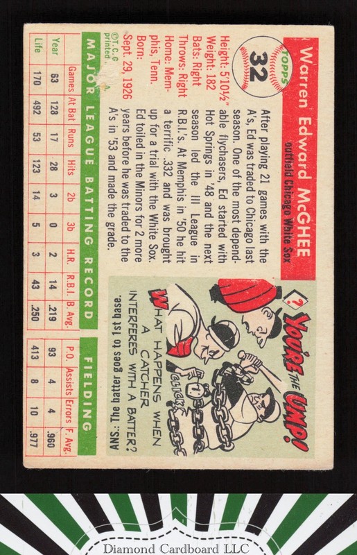 1955 Topps #32 Ed McGhee VG t, back