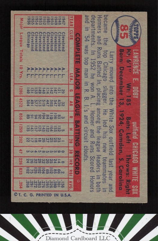 1957 Topps #85 Larry Doby VG [LOOKS BETTER] d, back