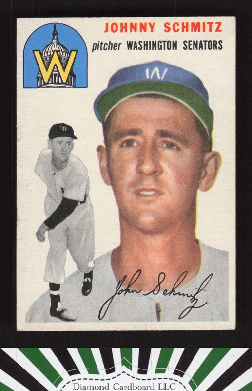 1954 Topps #33 Johnny Schmitz GD f, front