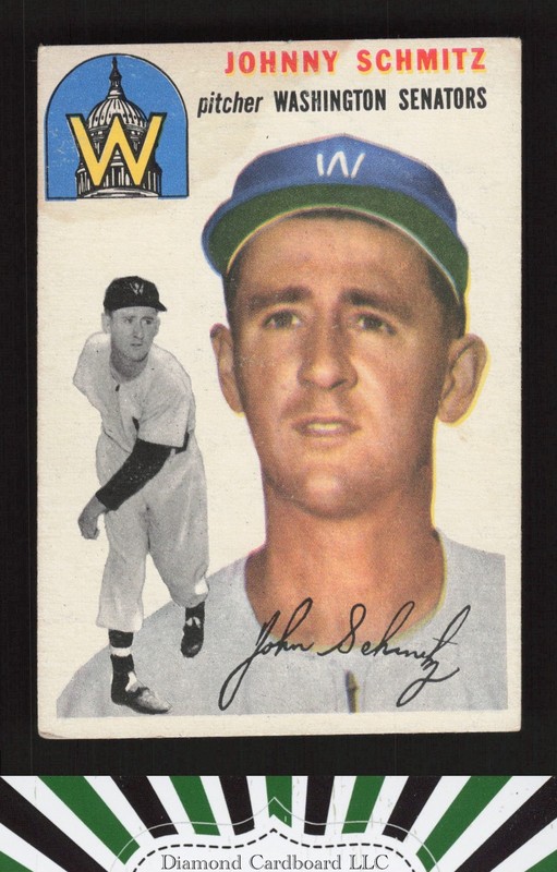 1954 Topps #33 Johnny Schmitz VGEX l, front