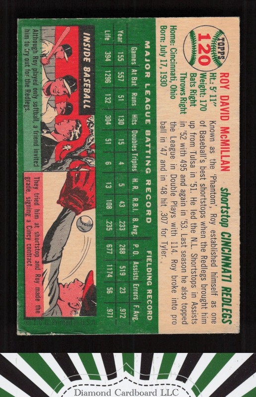 1954 Topps #120 Roy McMillan VG g, back