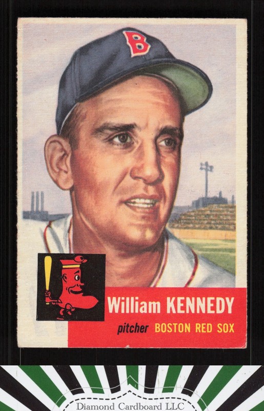 1953 Topps #94 Bill Kennedy : Bio uses white text FR d, front