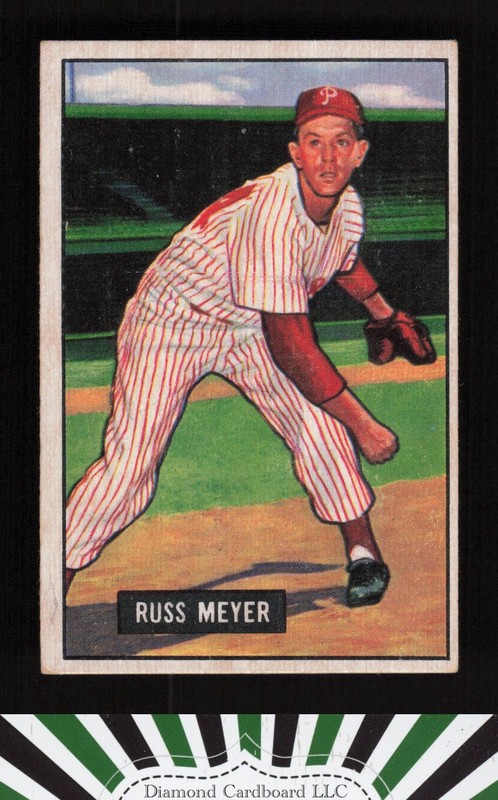 1951 Bowman #75 Russ Meyer VGEX, front