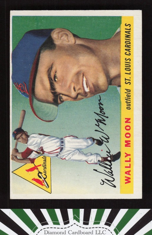 1955 Topps #67b Wally Moon EX (Red Dot Variation) l, front