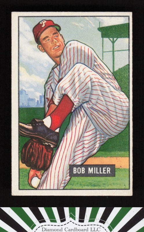 1951 Bowman #220 Bob Miller VGEX, front