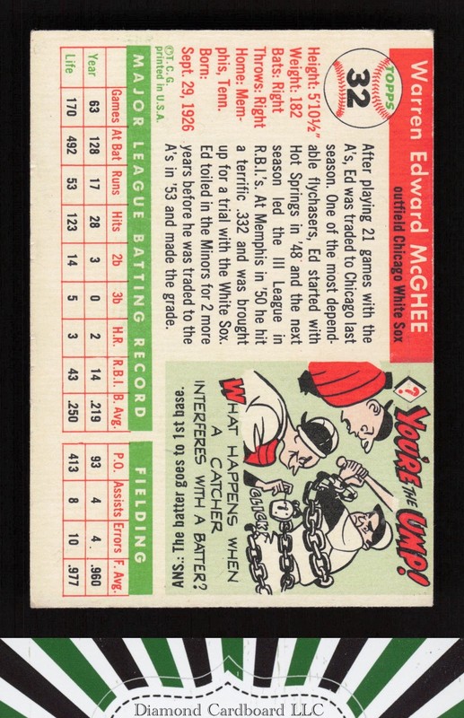 1955 Topps #32 Ed McGhee VG (MC) h, back